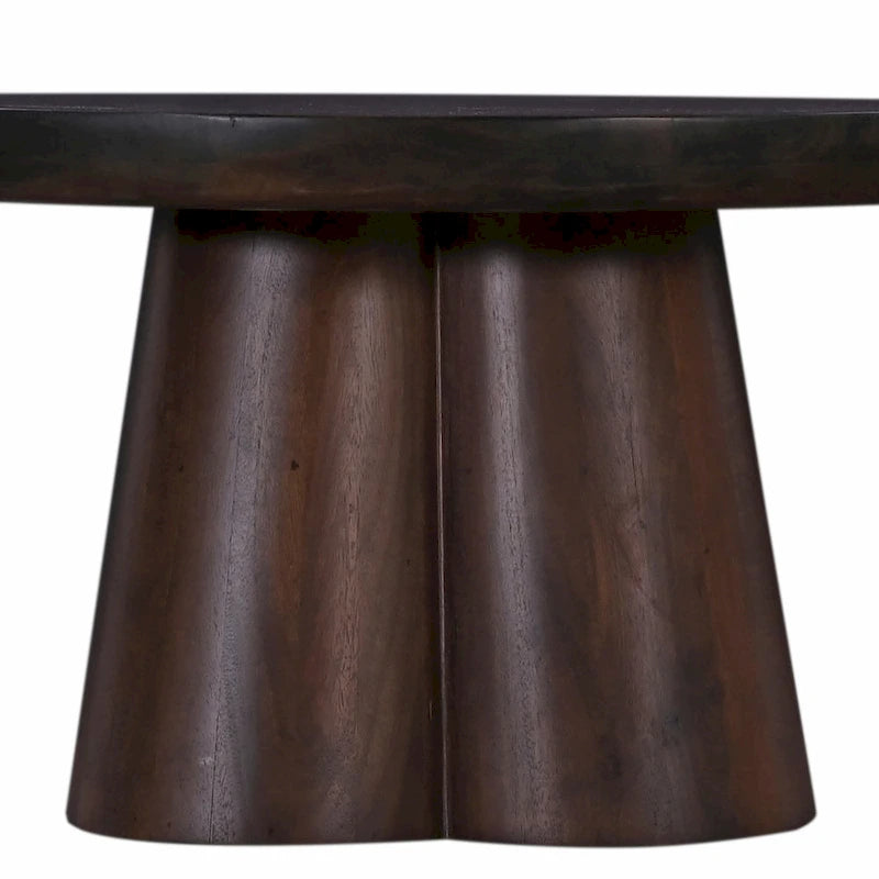 31 inch Ronde Houten Salontafel met Voetstuk