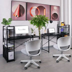 Computerbureau met 4-laags Boekenplank, 120 cm Metalen Frame, Rustiek Bruin & Zwart
