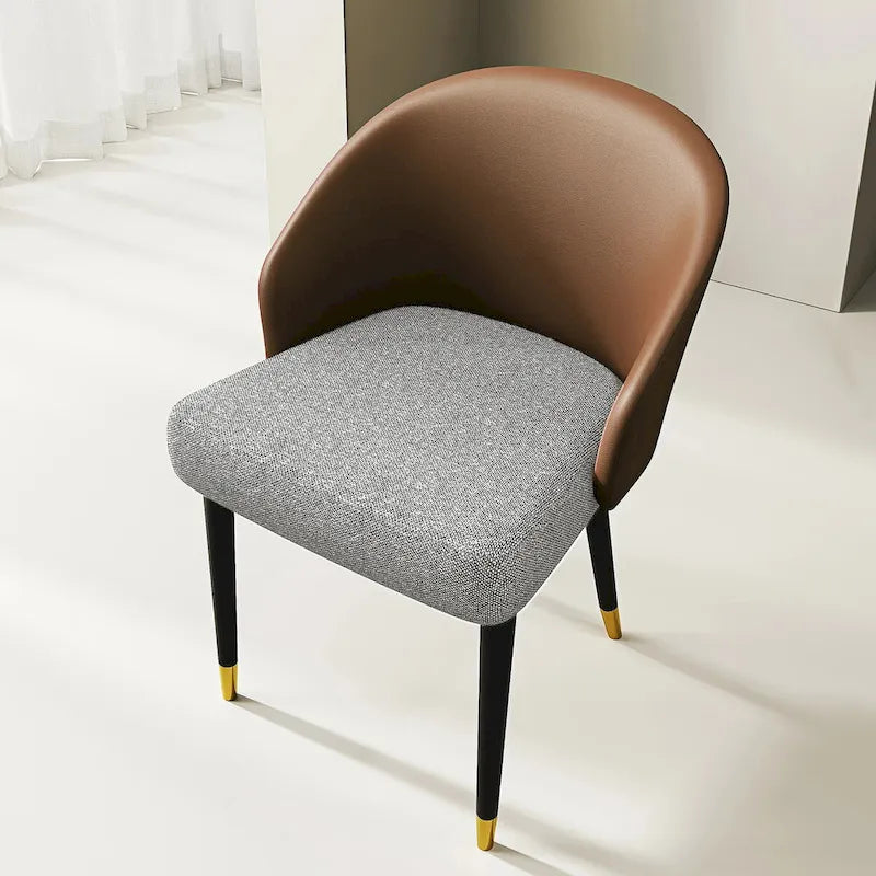 Eetkamerstoel met bekleding van imitatieleer en stof, set van 4