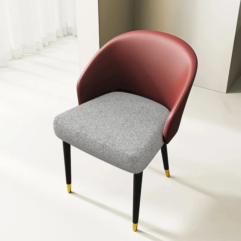 Eetkamerstoel met bekleding van imitatieleer en stof, set van 4