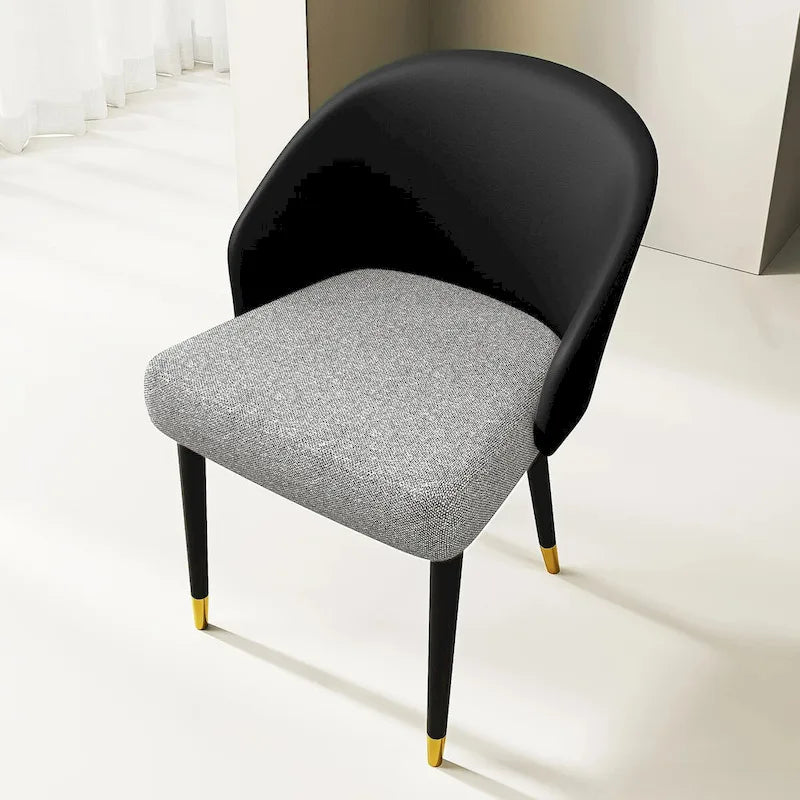 Eetkamerstoel met bekleding van imitatieleer en stof, set van 4