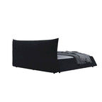 Kingsize gestoffeerd fluwelen platformbed met gestoffeerd hoofdbord