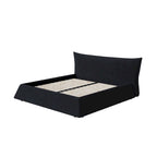 Kingsize gestoffeerd fluwelen platformbed met gestoffeerd hoofdbord