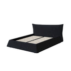 Kingsize gestoffeerd fluwelen platformbed met gestoffeerd hoofdbord