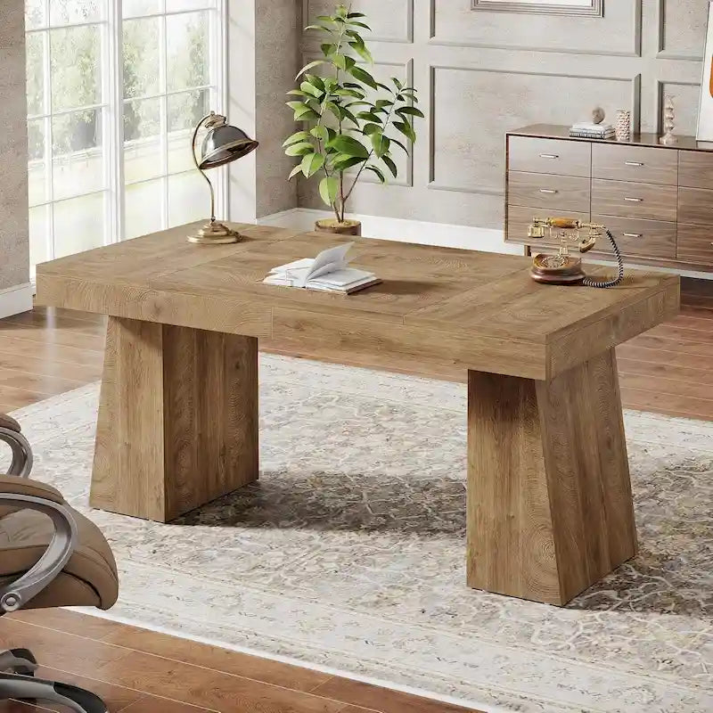 55-inch bureau met dubbele trapezoïde onderstellen