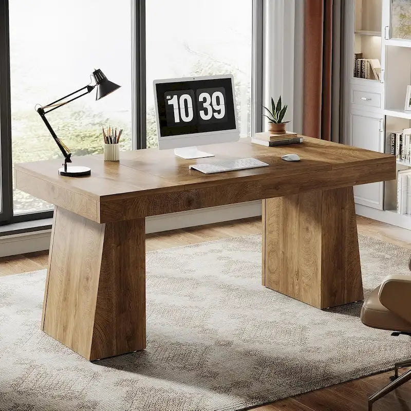 55-inch bureau met dubbele trapezoïde onderstellen