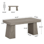 55-inch bureau met dubbele trapezoïde onderstellen