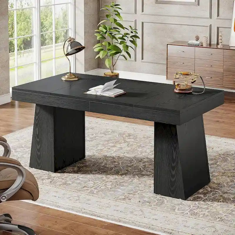 55-inch bureau met dubbele trapezoïde onderstellen