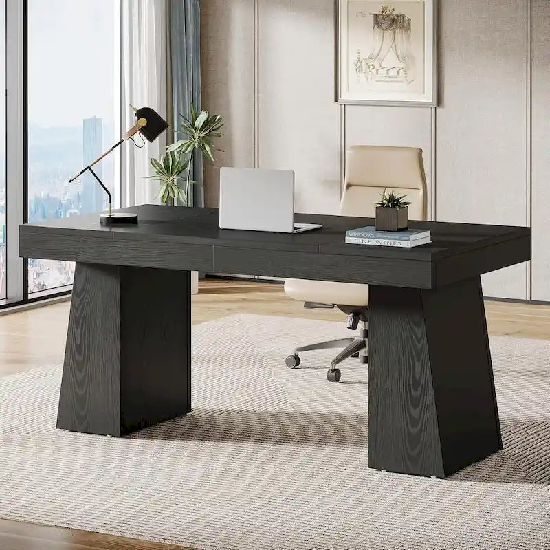 55-inch bureau met dubbele trapezoïde onderstellen