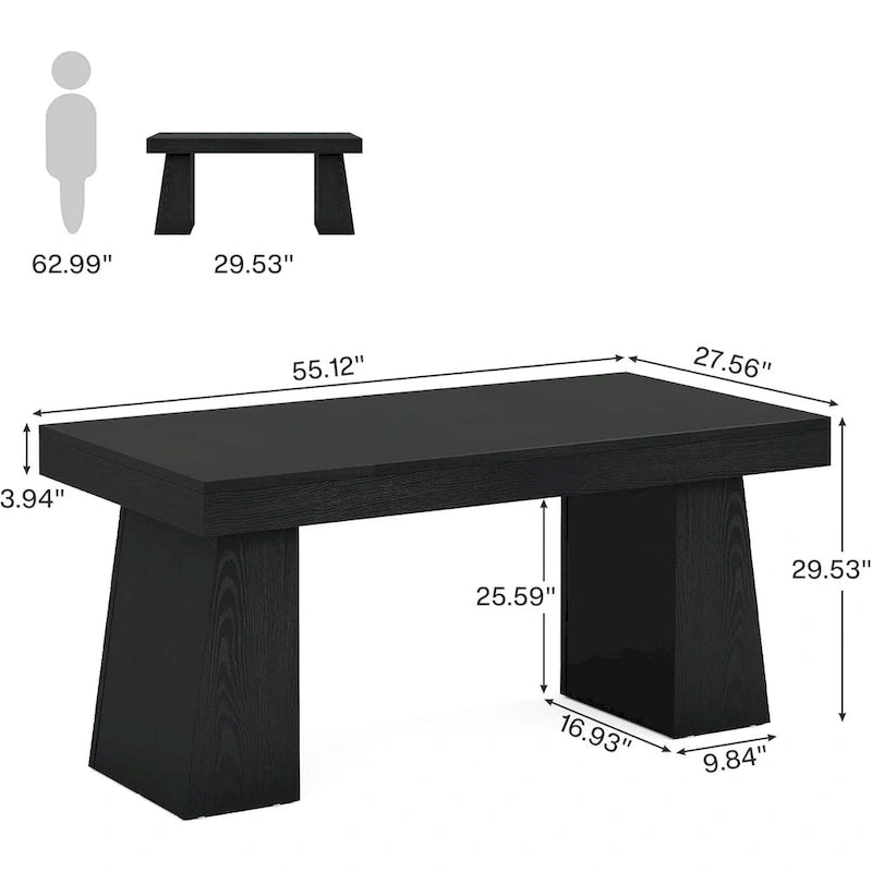 55-inch bureau met dubbele trapezoïde onderstellen