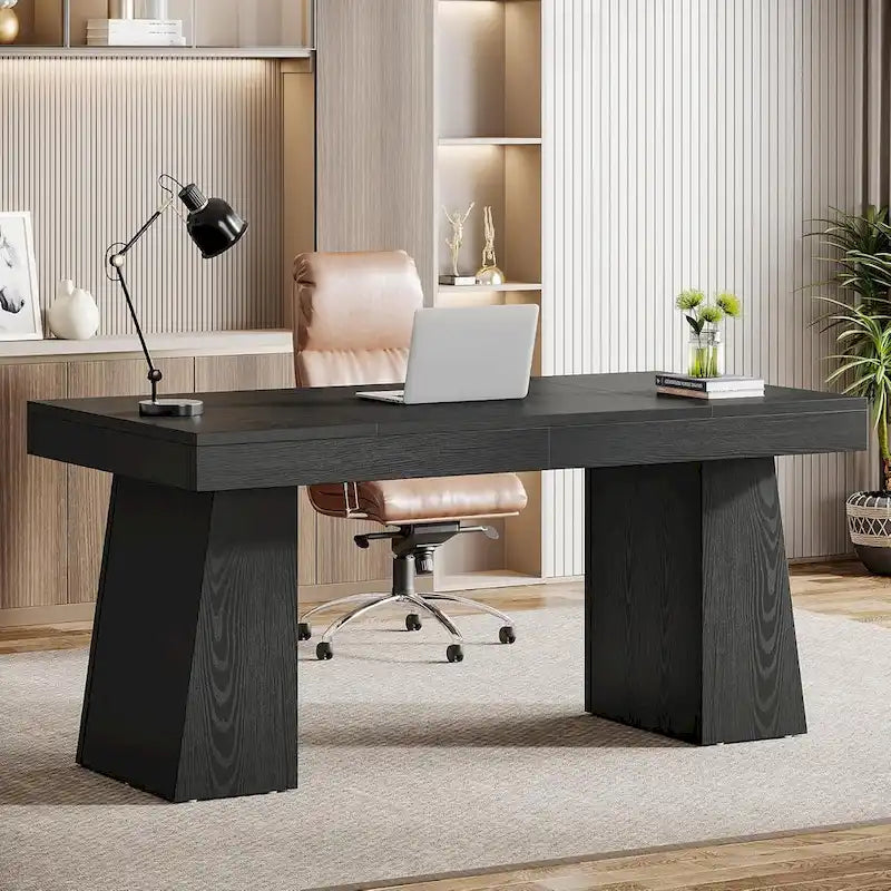 55-inch bureau met dubbele trapezoïde onderstellen