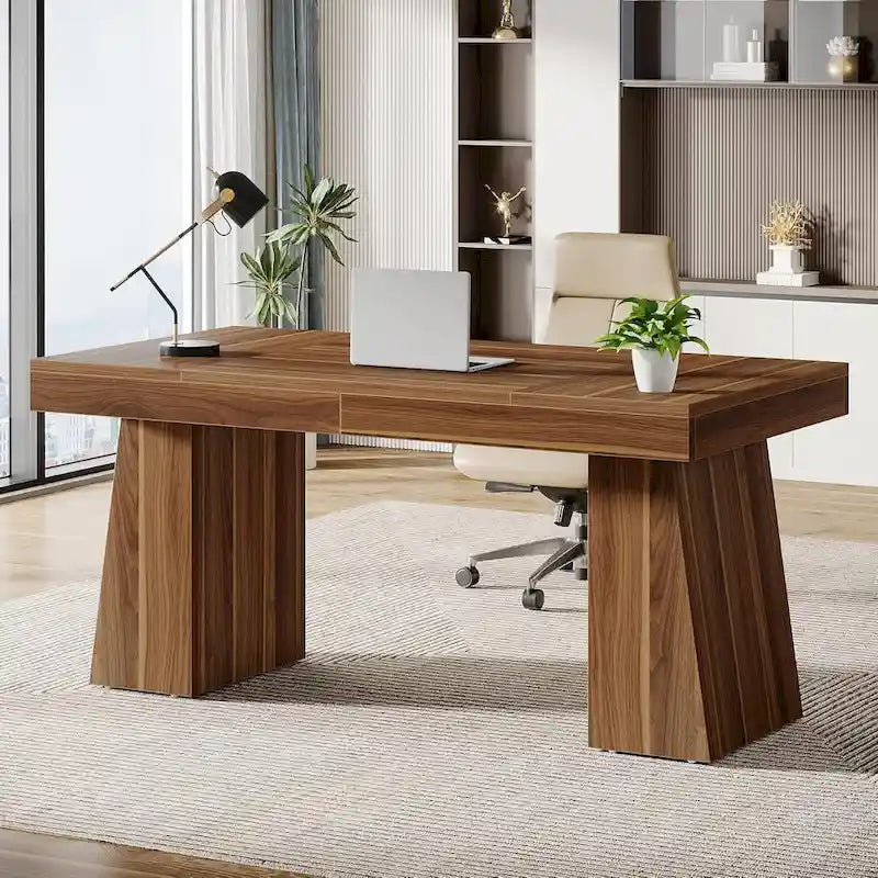55-inch bureau met dubbele trapezoïde onderstellen