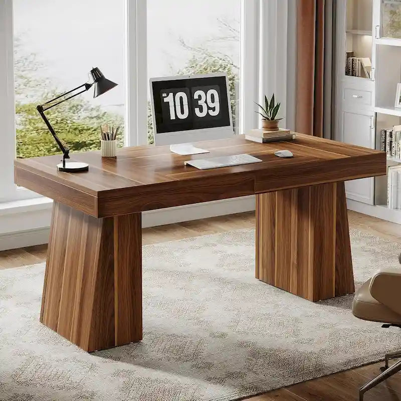 55-inch bureau met dubbele trapezoïde onderstellen